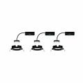 Paulmann LED Einbauleuchte Nova Plus Coin Basisset starr IP44 rund 78mm  Coin 3x6W 3x470lm 230V dimmbar 2700K Schwarz matt