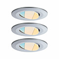 Paulmann LED Einbauleuchte Calla 3er-Set schwenkbar IP65 rund 90mm 30°  3x5W 3x400lm 230V  White Switch Chrom matt