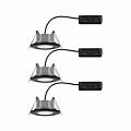 Paulmann LED Einbauleuchte Calla 3er-Set schwenkbar IP65 rund 90mm 30°  3x5W 3x400lm 230V  White Switch Schwarz matt