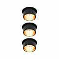 Paulmann LED Einbauleuchte 3-Step-Dim Gil Coin Basisset  IP44 rund 68mm  Coin 3x6W 3x470lm 230V dimmbar 2700K Schwarz matt#Gold