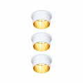 Paulmann LED Einbauleuchte 3-Step-Dim Gil Coin Basisset  IP44 rund 68mm  Coin 3x6W 3x470lm 230V dimmbar 2700K Weiß matt#Gold