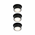 Paulmann LED Einbauleuchte 3-Step-Dim Gil Coin Basisset  IP44 rund 68mm  Coin 3x6W 3x470lm 230V dimmbar 2700K Schwarz matt#Eisen gebürstet