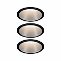 Paulmann LED Einbauleuchte 3-Step-Dim Cole Coin Basisset  IP44 rund 88mm  Coin 3x6W 3x470lm 230V dimmbar 2700K Schwarz#Silber