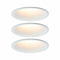 Paulmann LED Einbauleuchte Cymbal Coin Basisset  IP44 rund 77mm  Coin 3x6W 3x440lm 230V dimmbar Dim to warm Weiß matt