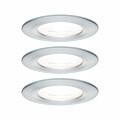 Paulmann LED Einbauleuchte Nova Basisset starr IP44 rund 78mm  GU10 3x6.5W 3x460lm 230V  2700K Alu gedreht