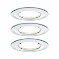 Paulmann LED Einbauleuchte Nova Basisset starr IP44 rund 78mm  GU10 3x6.5W 3x460lm 230V  2700K Chrom