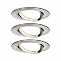 Paulmann LED Einbauleuchte Nova Coin Basisset schwenkbar  rund 84mm 50° Coin 3x6W 3x470lm 230V  2700K Eisen gebürstet