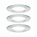 Paulmann LED Einbauleuchte Nova Coin Basisset starr IP44 rund 78mm  Coin 3x6W 3x470lm 230V  2700K Alu gedreht