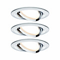 Paulmann LED Einbauleuchte 3-Step-Dim Nova Basisset schwenkbar  rund 84mm 50° GU10 3x6.5W 3x460lm 230V dimmbar 2700K Chrom