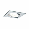 Paulmann LED Einbauleuchte 3-Step-Dim Nova  schwenkbar  eckig 84x84mm 50° GU10 6.5W 460lm 230V dimmbar 2700K Alu gedreht