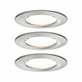 Paulmann LED Einbauleuchte 3-Step-Dim Nova Basisset starr IP44 rund 78mm  GU10 3x6.5W 3x460lm 230V dimmbar 2700K Eisen gebürstet