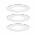 Paulmann LED Einbauleuchte 3-Step-Dim Nova Basisset starr IP44 rund 78mm  GU10 3x6.5W 3x460lm 230V dimmbar 2700K Weiß matt