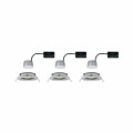 Paulmann LED Einbauleuchte 3-Step-Dim Nova Coin Basisset schwenkbar  rund 84mm 50° Coin 3x6W 3x470lm 230V dimmbar 2700K Eisen gebürstet