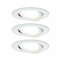 Paulmann LED Einbauleuchte 3-Step-Dim Nova Coin Basisset schwenkbar  rund 84mm 50° Coin 3x6W 3x470lm 230V dimmbar 2700K Weiß matt