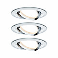 Paulmann LED Einbauleuchte 3-Step-Dim Nova Coin Basisset schwenkbar  rund 84mm 50° Coin 3x6W 3x470lm 230V dimmbar 2700K Chrom