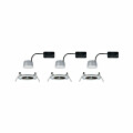 Paulmann LED Einbauleuchte 3-Step-Dim Nova Coin Basisset starr IP44 rund 78mm  Coin 3x6W 3x470lm 230V dimmbar 2700K Eisen gebürstet