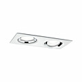 Paulmann LED Einbauleuchte Nova Plus Einzelleuchte schwenkbar IP65 eckig 185x93mm 30° GU10 1x 2x6W 1x 2x470lm 230V dimmbar 4000K Weiß matt#Chrom