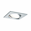 Paulmann LED Einbauleuchte Nova Plus Coin Einzelleuchte schwenkbar  eckig 84x84mm 50° Coin 6W 425lm 230V dimmbar 2700K Alu