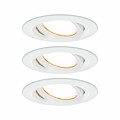 Paulmann LED Einbauleuchte Nova Plus Coin Basisset schwenkbar IP65 rund 93mm 30° Coin 3x6W 3x470lm 230V dimmbar 2700K Weiß matt