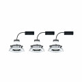 Paulmann LED Einbauleuchte Nova Plus Coin Basisset schwenkbar IP65 rund 93mm 30° Coin 3x6W 3x470lm 230V dimmbar 2700K Chrom