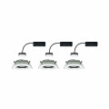 Paulmann LED Einbauleuchte Nova Plus Coin Basisset schwenkbar IP65 rund 93mm 30° Coin 3x6W 3x470lm 230V dimmbar 2700K Weiß matt#Chrom