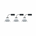 Paulmann LED Einbauleuchte Nova Plus Coin Basisset schwenkbar  rund 84mm 50° Coin 3x6W 3x470lm 230V dimmbar 2700K Chrom