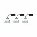 Paulmann LED Einbauleuchte Nova Plus Coin Basisset starr IP44 eckig 78x78mm  Coin 3x6W 3x470lm 230V dimmbar 2700K Alu gedreht