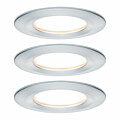 Paulmann LED Einbauleuchte Nova Plus Coin Basisset starr IP44 rund 78mm  Coin 3x6W 3x470lm 230V dimmbar 2700K Alu gedreht