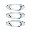 Paulmann LED Einbauleuchte Nova Plus Coin Basisset schwenkbar  rund 84mm 50° Coin 3x6W 3x470lm 230V dimmbar 2700K Alu gedreht