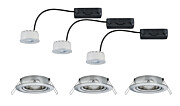 Paulmann Premium LED Einbauleuchte Coin Basisset schwenkbar  rund 84mm 50° Coin 3x6.3W 3x430lm 230V dimmbar 2700K Eisen gebürstet