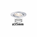 Paulmann LED Einbauleuchte Nova Mini Coin Einzelleuchte schwenkbar  rund 66mm 15° Coin 4W 310lm 230V  2700K Alu gedreht