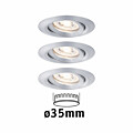 Paulmann LED Einbauleuchte Nova Mini Coin Basisset schwenkbar  rund 66mm 15° Coin 3x4W 3x310lm 230V  2700K Alu gedreht