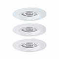 Paulmann LED Einbauleuchte Nova Mini Coin Basisset starr IP44 rund 65mm  Coin 3x4W 3x310lm 230V  2700K Weiß matt