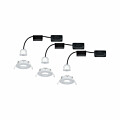 Paulmann LED Einbauleuchte Nova Mini Coin Basisset starr IP44 rund 65mm  Coin 3x4W 3x310lm 230V  2700K Weiß matt