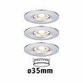 Paulmann LED Einbauleuchte Nova Mini Coin Basisset starr IP44 rund 65mm  Coin 3x4W 3x310lm 230V  2700K Chrom