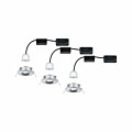 Paulmann LED Einbauleuchte Nova Mini Coin Basisset starr IP44 rund 65mm  Coin 3x4W 3x310lm 230V  2700K Chrom