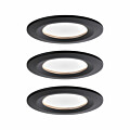 Paulmann LED Einbauleuchte Nova Coin Basisset starr IP44 rund 78mm  Coin 3x6W 3x470lm 230V  2700K Schwarz matt