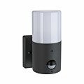 Paulmann Außenwandleuchte Tubs Bewegungsmelder  IP44 rund 105x130mm  max. 15W  230V  Grau matt Metall#Kunststoff