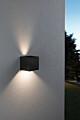Paulmann House LED Außenwandleuchte Smart Home Zigbee 3.0 Cybo  IP44 eckig 100x100mm RGBW+ 2x2.5W 2x150lm 230V  Anthrazit Aluminium