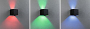 Paulmann House LED Außenwandleuchte Smart Home Zigbee 3.0 Cybo  IP44 eckig 100x100mm RGBW+ 2x2.5W 2x150lm 230V  Anthrazit Aluminium
