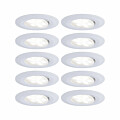 Paulmann LED Einbauleuchte Calla Basisset schwenkbar IP65 rund 90mm 30°  10x6W 10x530lm 230V  4000K Weiß matt