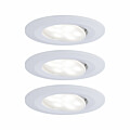 Paulmann LED Einbauleuchte Calla Basisset schwenkbar IP65 rund 90mm 30°  3x6W 3x530lm 230V  4000K Weiß matt