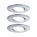 Paulmann LED Einbauleuchte Calla Basisset schwenkbar IP65 rund 90mm 30°  3x5.2W 3x460lm 230V dimmbar 4000K Chrom matt