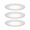 Paulmann Premium LED Einbauleuchte Suon Basisset  IP44 rund 90mm   3x5W 3x450lm 230V dimmbar 2700K Satin#Weiß