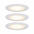 Paulmann Premium LED Einbauleuchte Dim to Warm Suon Basisset  IP44 rund 90mm   3x5W 3x450lm 230V dimmbar Dim to warm Satin#Weiß