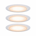 Paulmann Premium LED Einbauleuchte Dim to Warm Suon Basisset  IP44 rund 90mm   3x5W 3x450lm 230V dimmbar Dim to warm Satin#Weiß