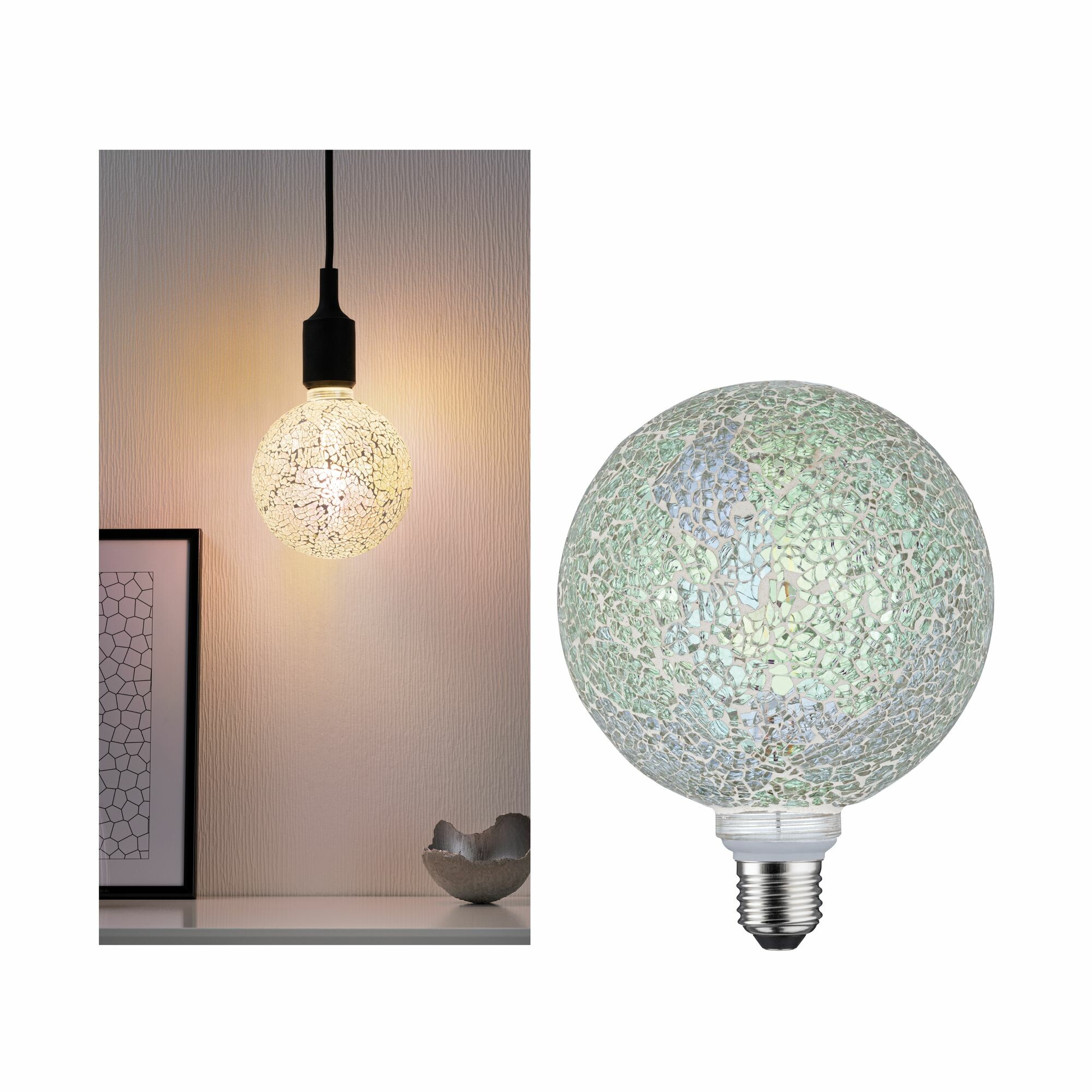 Paulmann Miracle Mosaic Edition Standard 230V LED Globe G125 E27 470lm 5W 2700K dimmbar Weiß