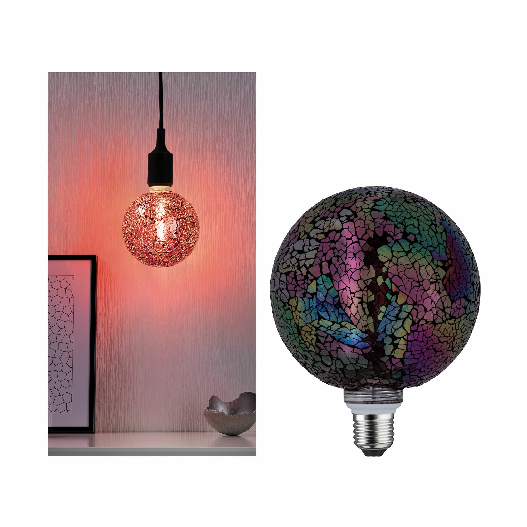 Paulmann Miracle Mosaic Edition Standard 230V LED Globe G125 E27 470lm 5W 2700K dimmbar Rot