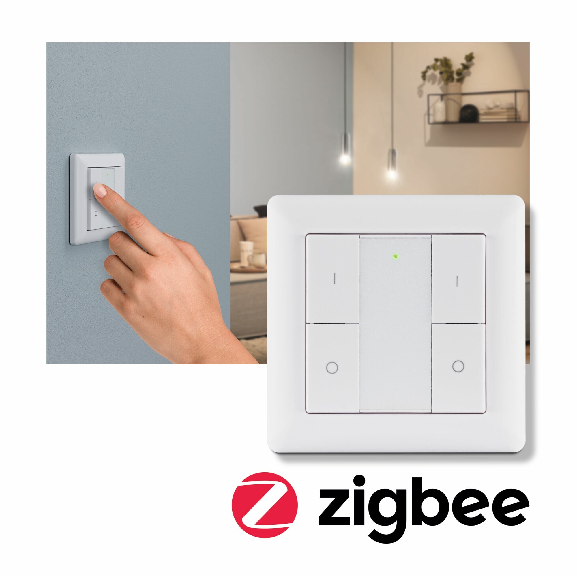 Paulmann Wandschalter Smart Home Zigbee 3.0 On/Off/Dimm Weiß