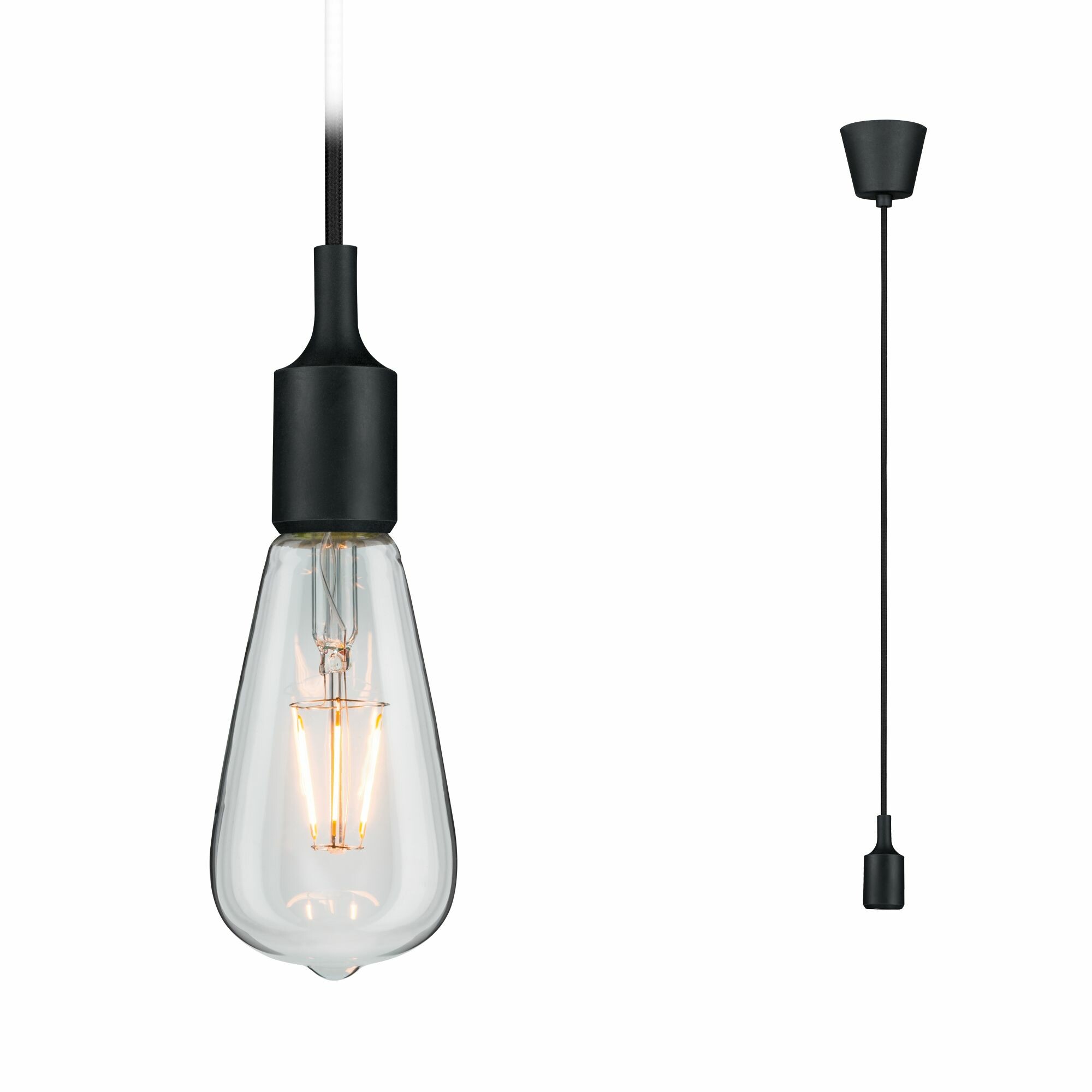 Paulmann Neordic Pendelleuchte Ketil IP44 E27   max. 20W Schwarz dimmbar Silikon#Kunststoff